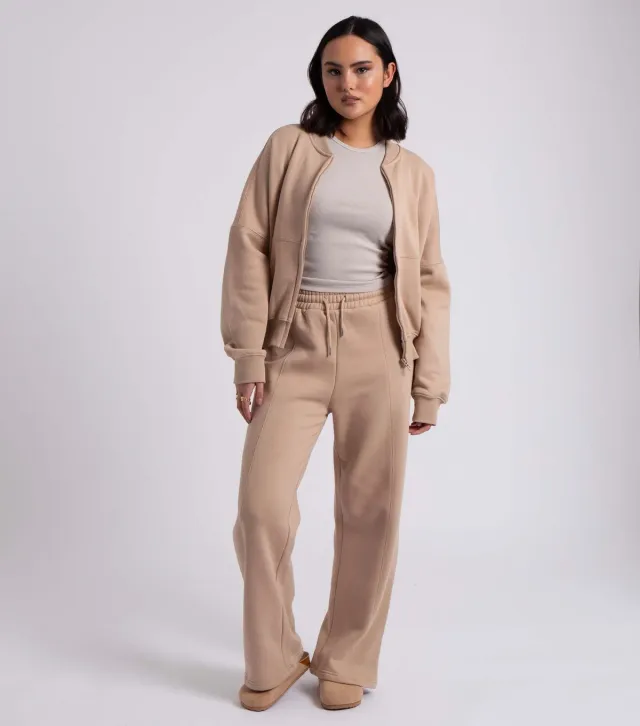 Stone Zip Bomber and Wide Leg Jogger Set
