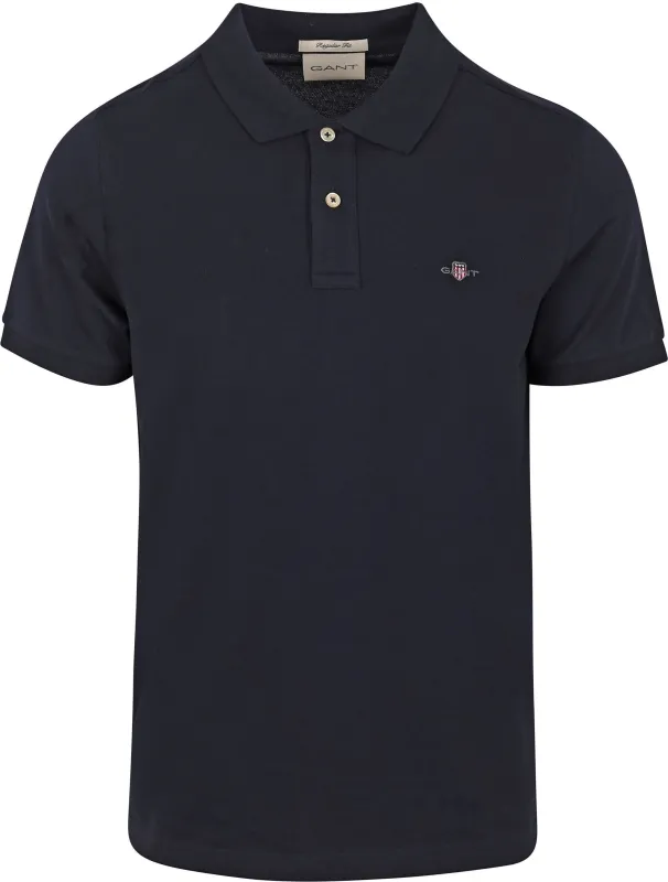 Gant Shield Piqué Polo Shirt Navy Blue Dark Blue maat 3XL
