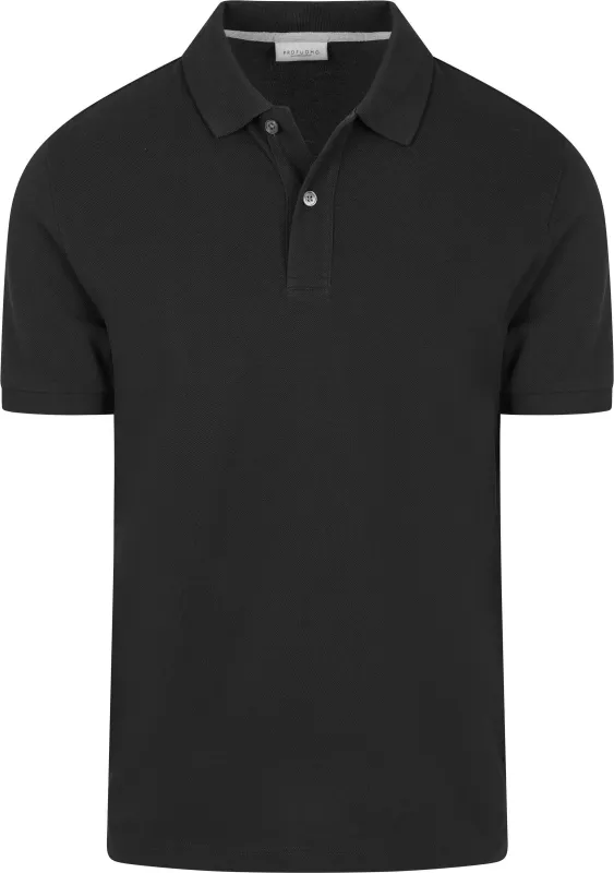 Profuomo Piqué Polo Shirt Black maat L