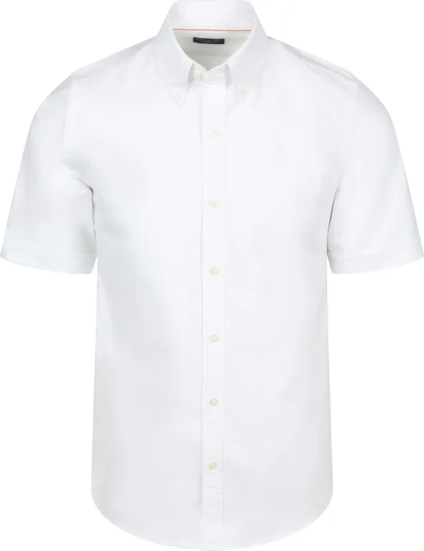 Steppin' Out Short Sleeve Shirt Oxford Yale White maat L