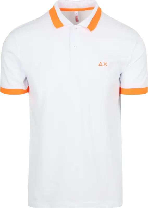 Sun68 Polo Shirt Big Stripe Fluo White maat L