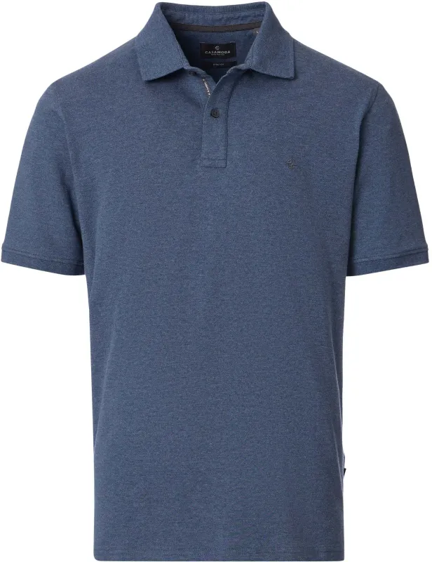 CASAMODA Polo Shirt Stretch Melange Navy Blue maat 3XL