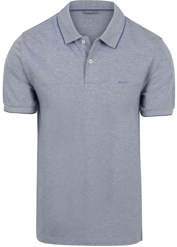 Gant 2Tone Piqué Polo Shirt Blue maat 3XL