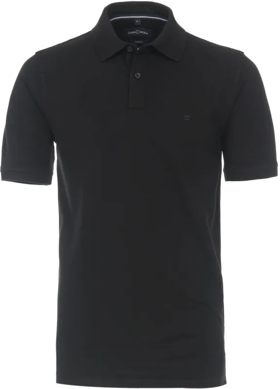 CASAMODA Polo Shirt Stretch Black maat 3XL