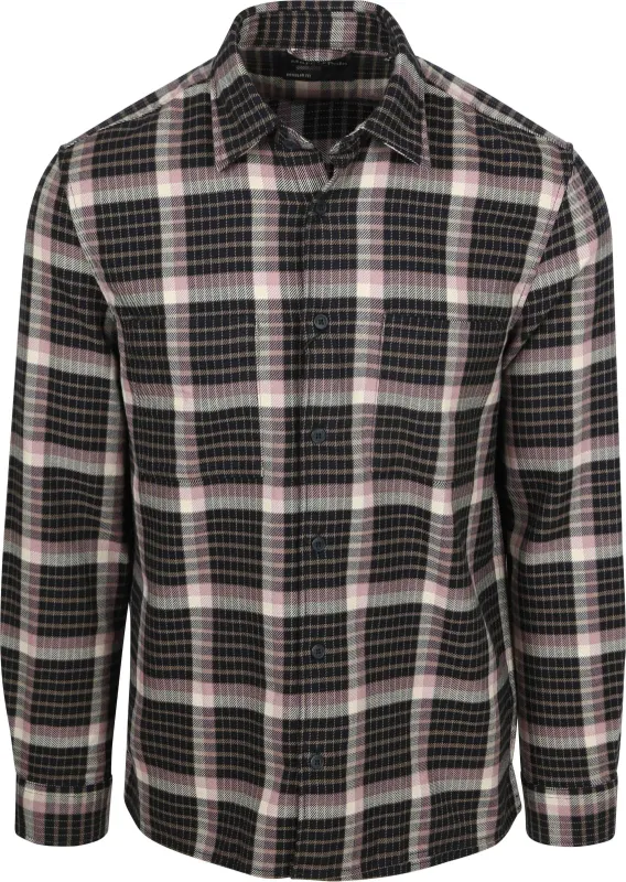 Marc O'Polo Shirt Checks Navy Mauve Blue Dark Blue Purple Pink maat L