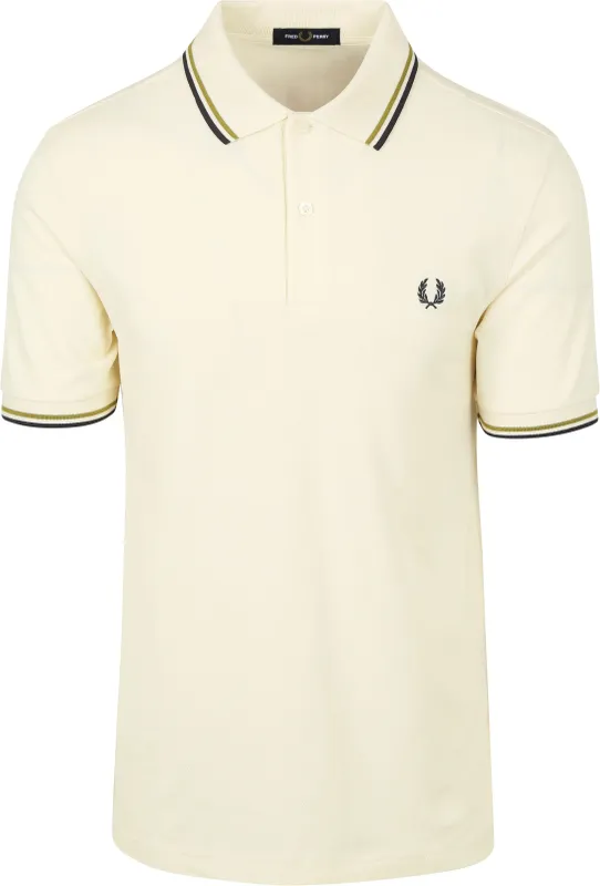 Fred Perry Polo Twin Tipped M3600 Ecru 46A Off-White maat 3XL