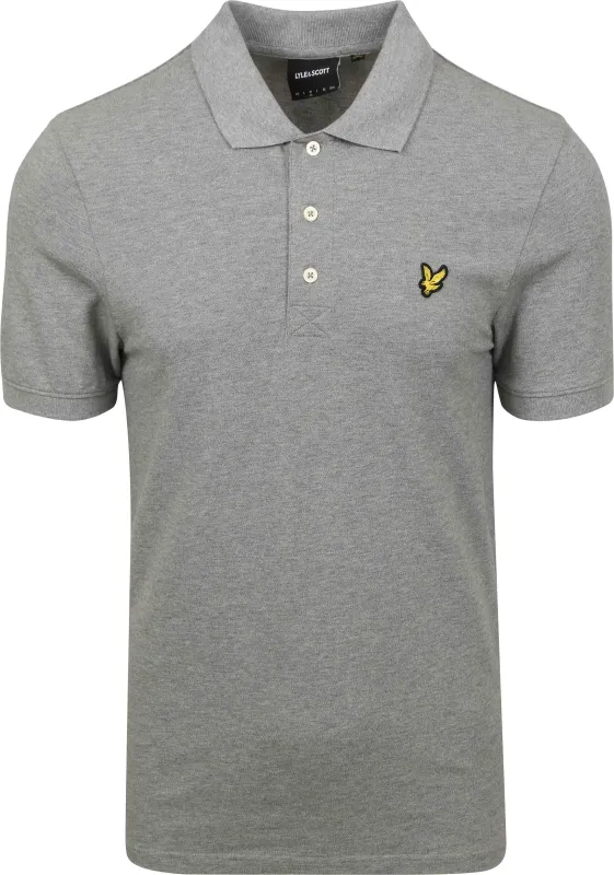 Lyle and Scott Polo Plain Grey maat L