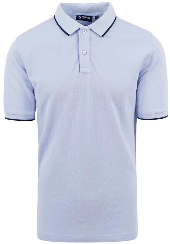 Suitable Respect Polo Shirt Tip Ferry Light Light blue Blue maat L