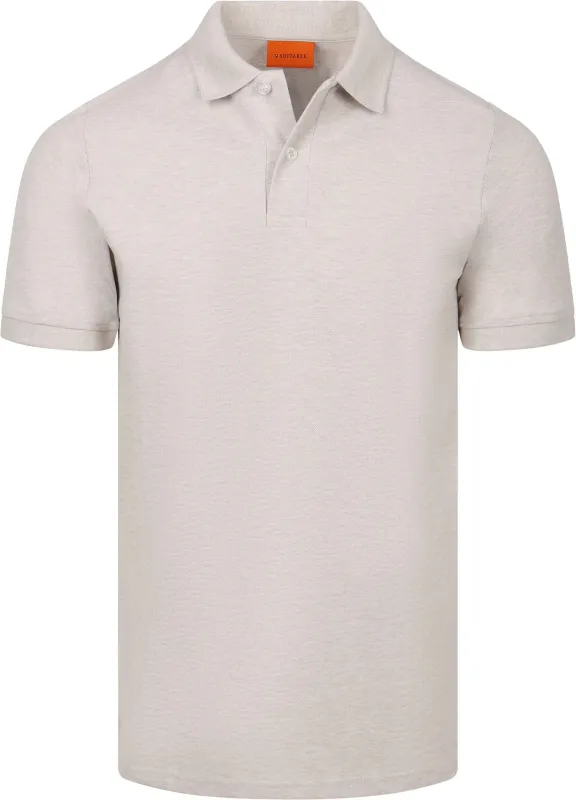 Suitable Poloshirt MEL Pique Sand Beige maat 3XL