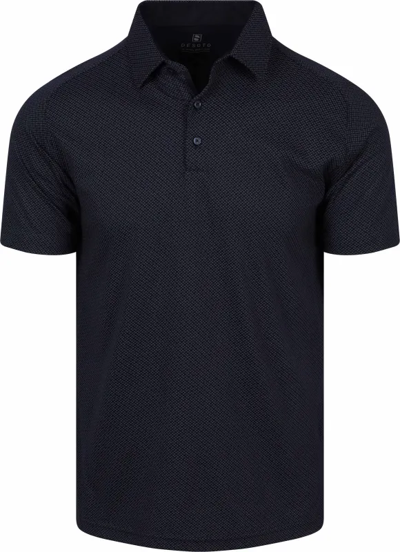 Desoto Short Sleeve Shirt Artwork Navy Blue Dark Blue maat M