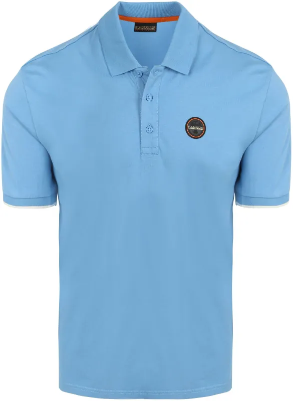 Napapijri E-Badge Polo Shirt Mid Blue maat L