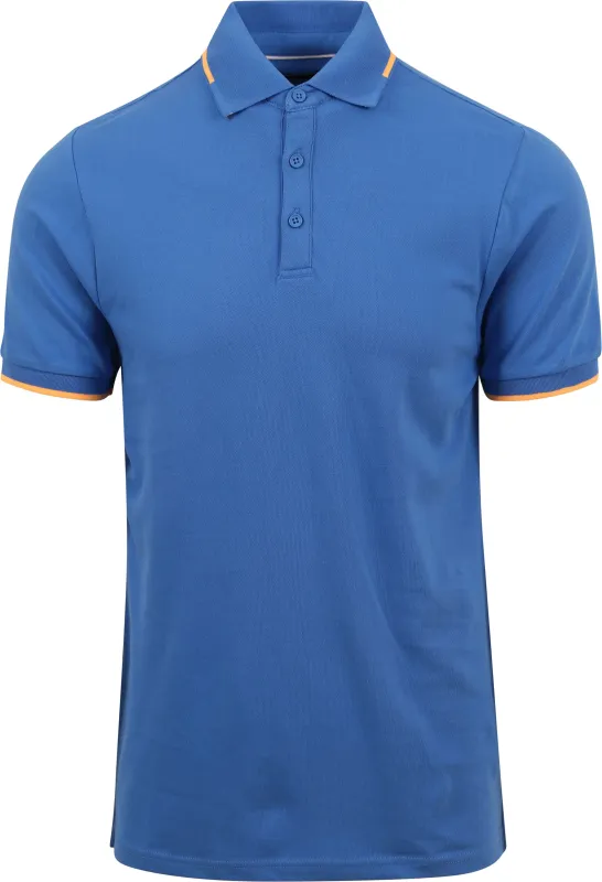 Suitable Fluo B Polo Shirt Blue maat L