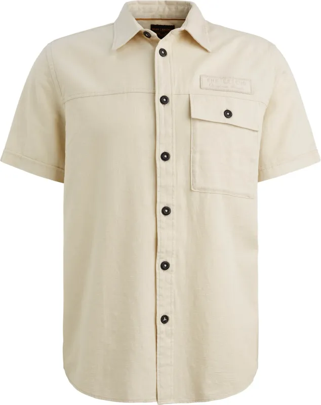 PME Legend Short Sleeve Shirt Ecru Off-White Beige maat 3XL