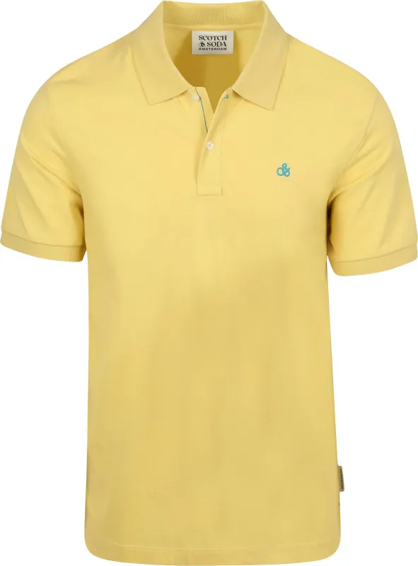 Scotch and Soda Piqué Polo Shirt Yellow maat L