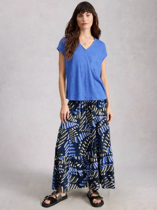 White Stuff Iris V-Neck Pure Linen T-Shirt