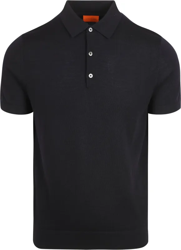 Suitable Polo Shirt Rishi Merino Wool Navy Blue Dark Blue maat 3XL
