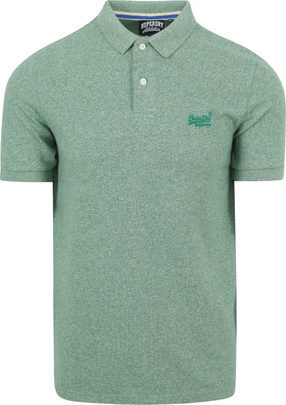 Superdry Piqué Polo Shirt Melange Green maat L