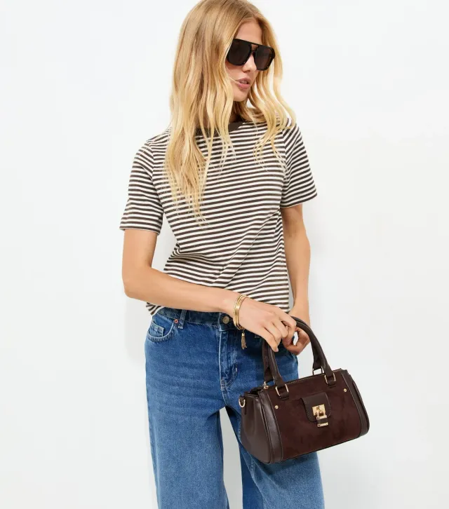 Premium Cream Heavyweight Cotton Striped T-Shirt