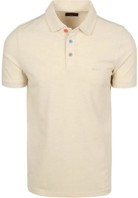 NZA Polo Shirt Hawera Melange Ecru Beige maat 3XL