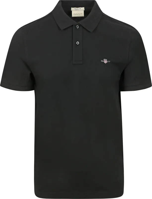 Gant Shield Piqué Polo Shirt Black maat 3XL