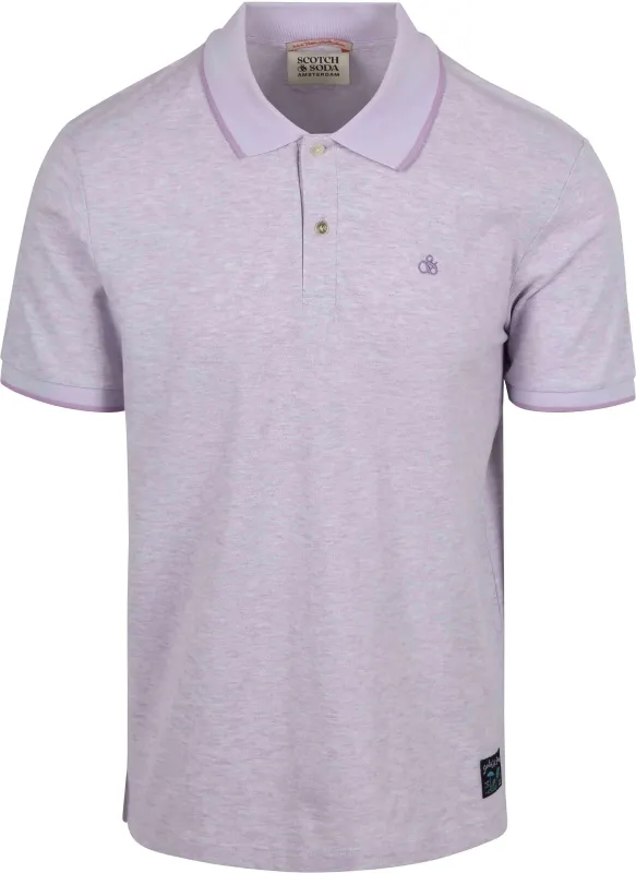 Scotch And Soda Melange Polo Shirt Purple maat L