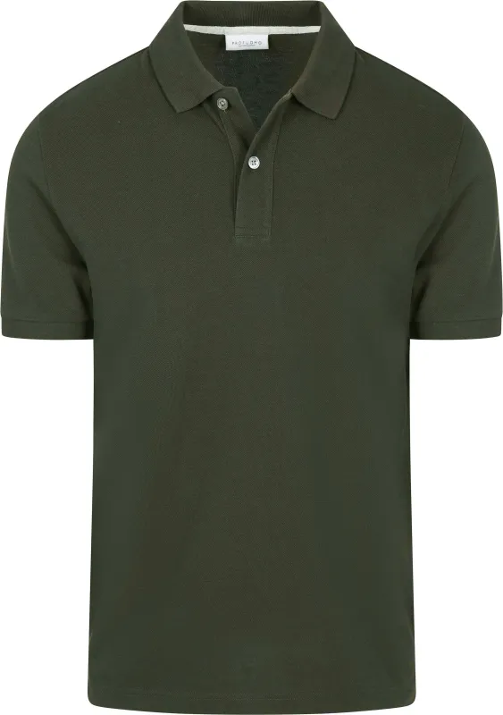 Profuomo Piqué Polo Shirt Army Green Dark Green maat L