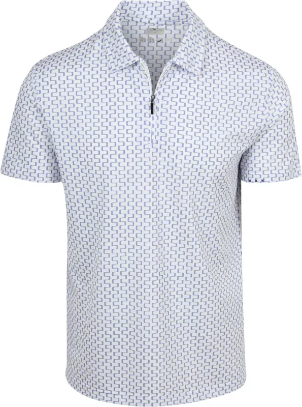 R2 Amsterdam Polo Half-Zip Green Light blue White maat L