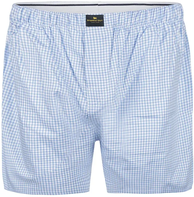 Steppin''Out Boxer Shorts – Vichy Check Light blue Blue maat M