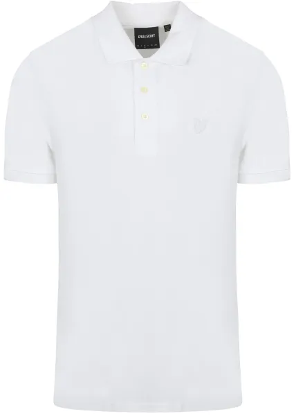 Lyle and Scott Tonal Eagle Polo White maat L