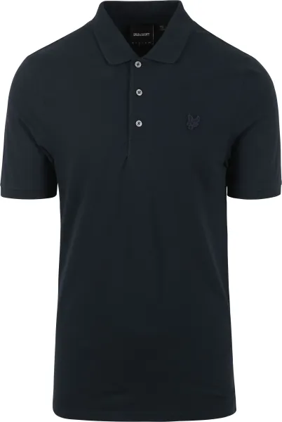 Lyle and Scott Tonal Eagle Polo Shirt Navy Dark Blue Blue maat L