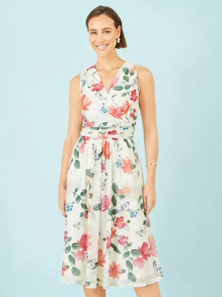 Yumi Blurred Floral Midi Dress