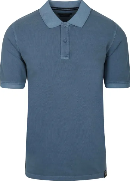 CASAMODA Polo Shirt Piqué Garment Dye Blue maat L