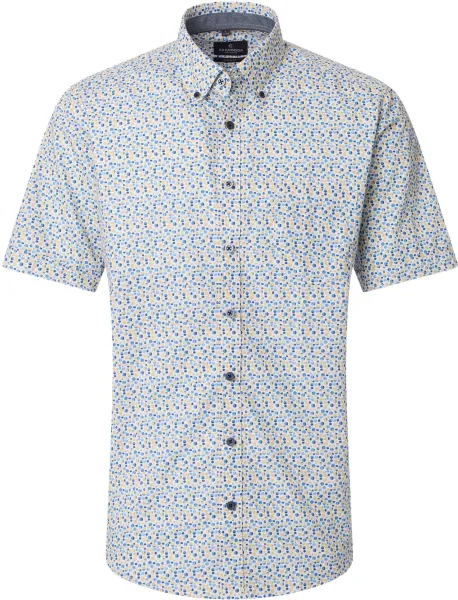 CASAMODA Short Sleeves Casual Shirt Dots Blue Green maat L