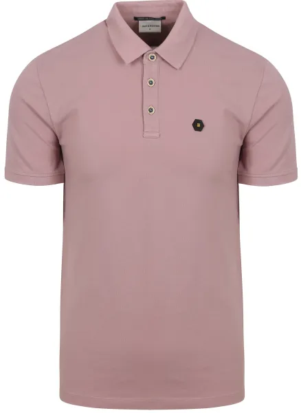 No Excess Polo Shirt Piqué Mauve Pink maat L