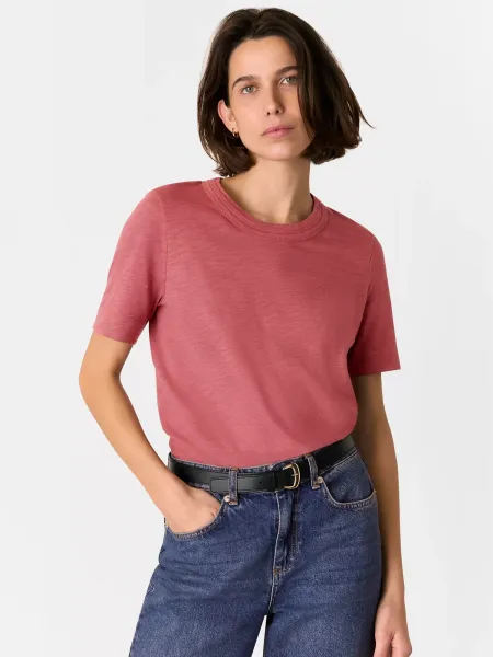 Whistles Rosa Double Trim T-Shirt