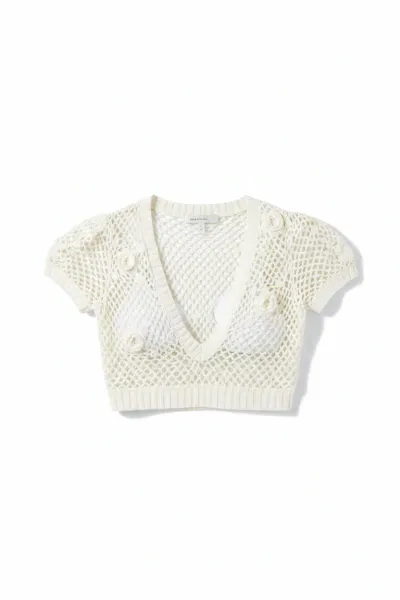 Frankies Bikinis Adaline Crochet Cropped Shirt