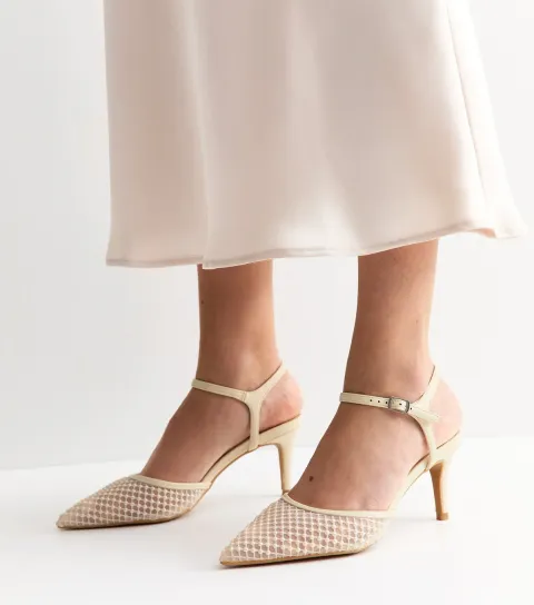 Off White Faux Pearl Open Back Court Shoes Vegan