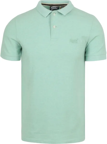Superdry Piqué Polo Shirt Melange Light Green maat L