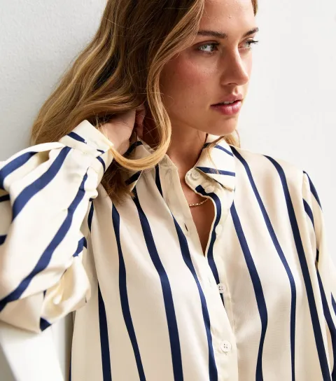 Navy Striped Loose Fit Shirt