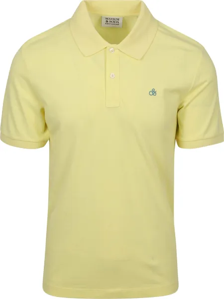 Scotch And Soda Core Piqué Polo Shirt Yellow maat L