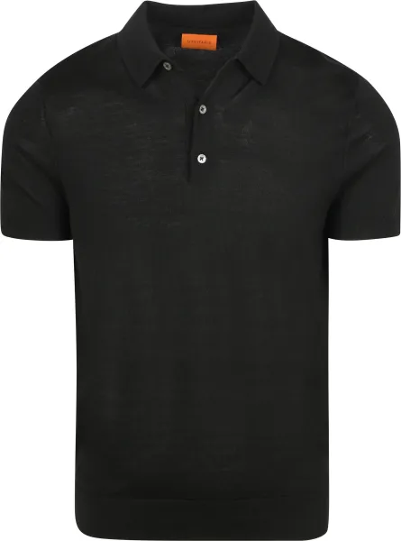 Suitable Polo Shirt Merino Wool Black maat L