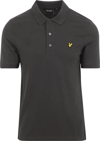 Lyle and Scott Polo Plain Anthracite Grey Dark Grey maat L