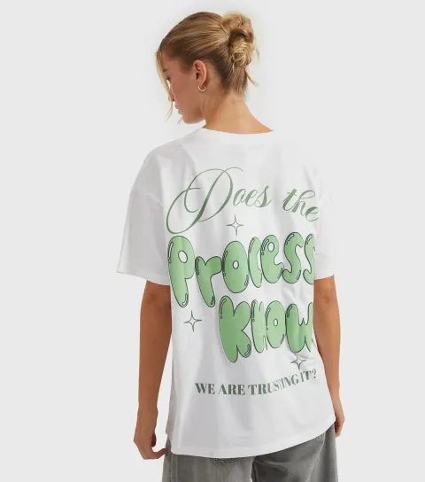 White Does the Process Know T-Shirt