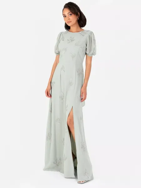 Maya Deluxe Beaded Floral Maxi Dress
