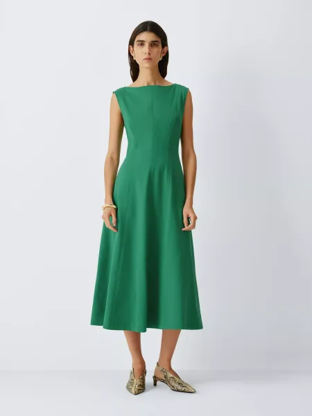 John Lewis Sleeveless Panelled Fit & Flare Ponte Midi Dress