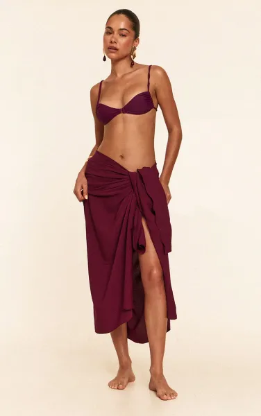 Purple Floaty Woven Rectangle Sarong