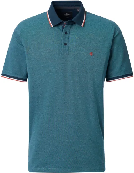 CASAMODA Polo Shirt Piqué Contrast Petrol Green Turquoise maat 3XL