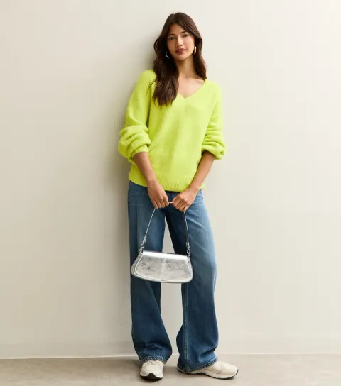 Bright Green V-Neck Jumper