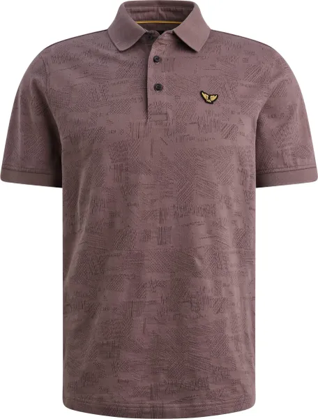 PME Legend Polo Shirt Jacquard Jersey Moonscape Purple maat 3XL