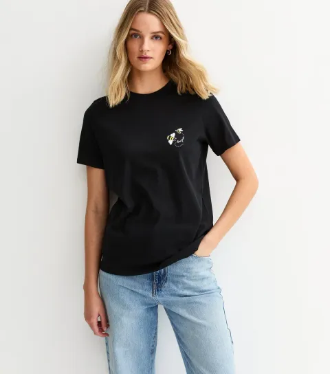 Black Bee Print T-Shirt